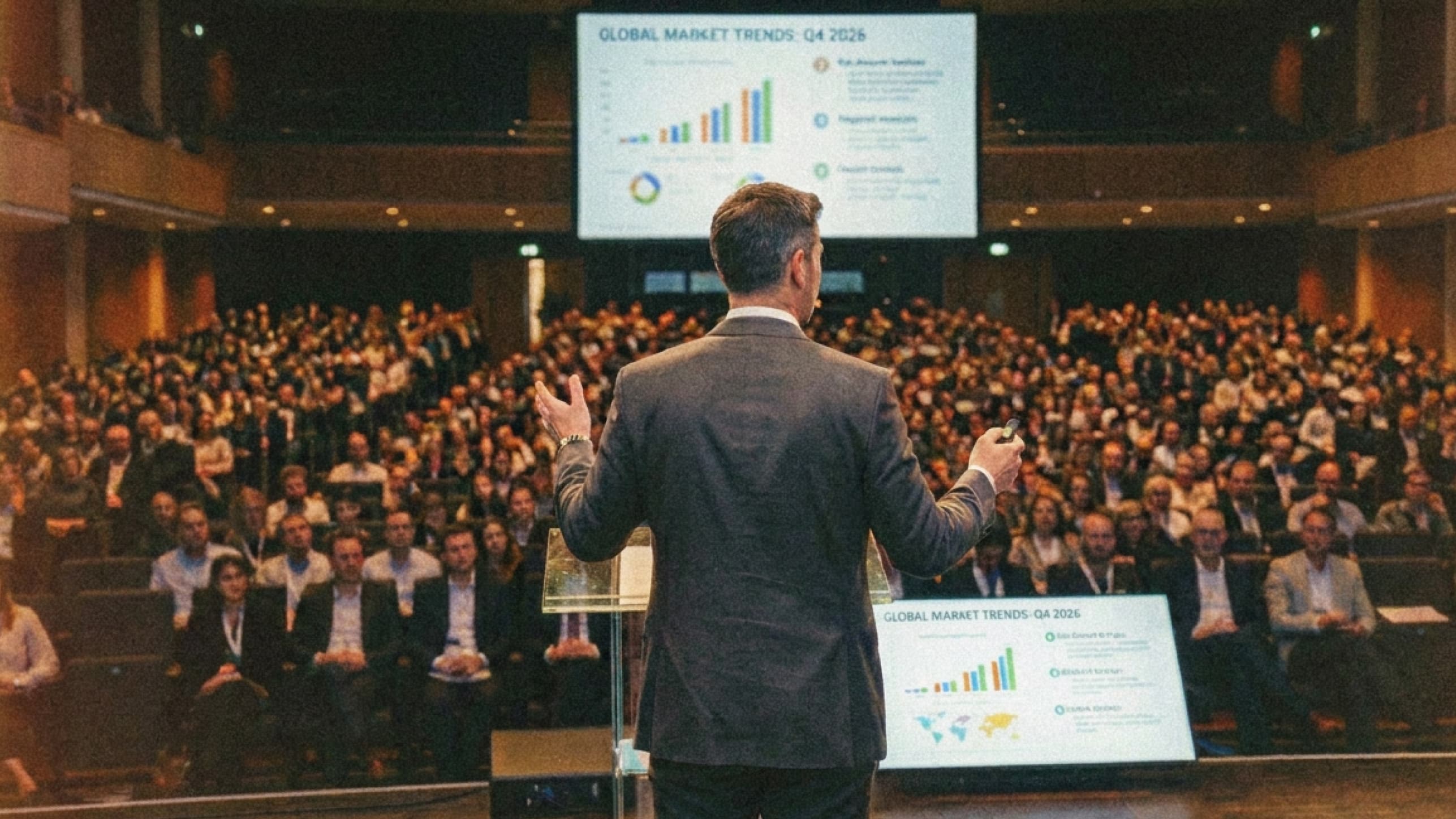 A speaker about to step on stage