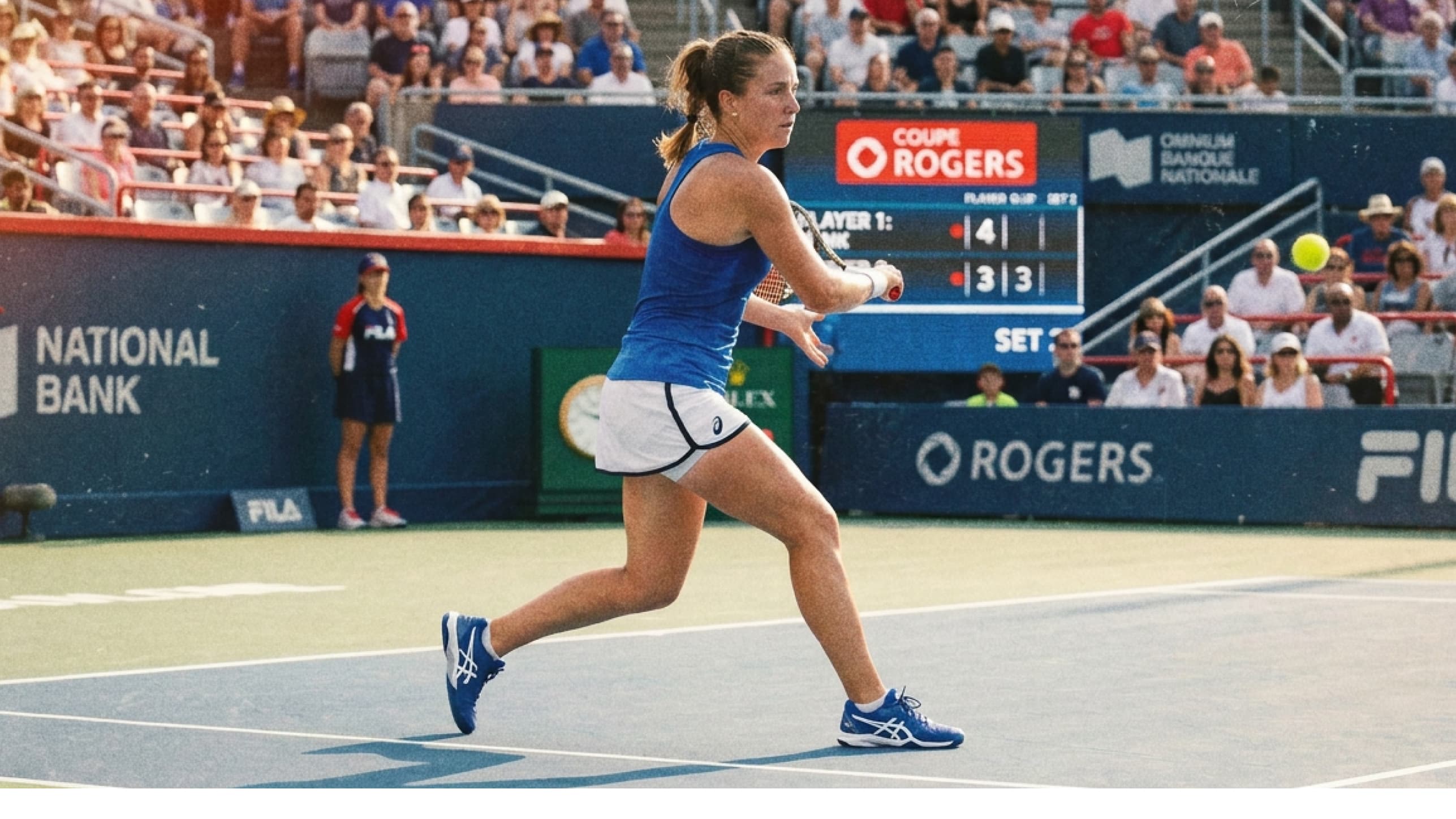 A player composing herself before the point